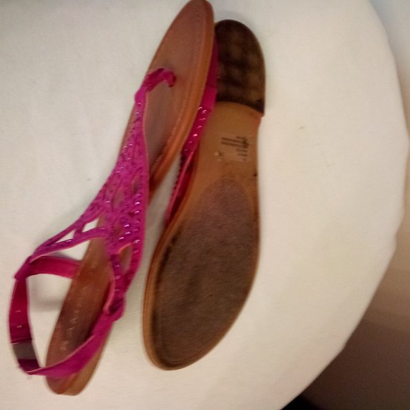 Faux Suede Thong Sandal With Sparkles - Picture 7 of 7